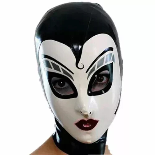 Open Eyes and Nostrils Rubber Unisex fancy Hood Unique Party Clubwear Latex Mask - Bild 1 von 3