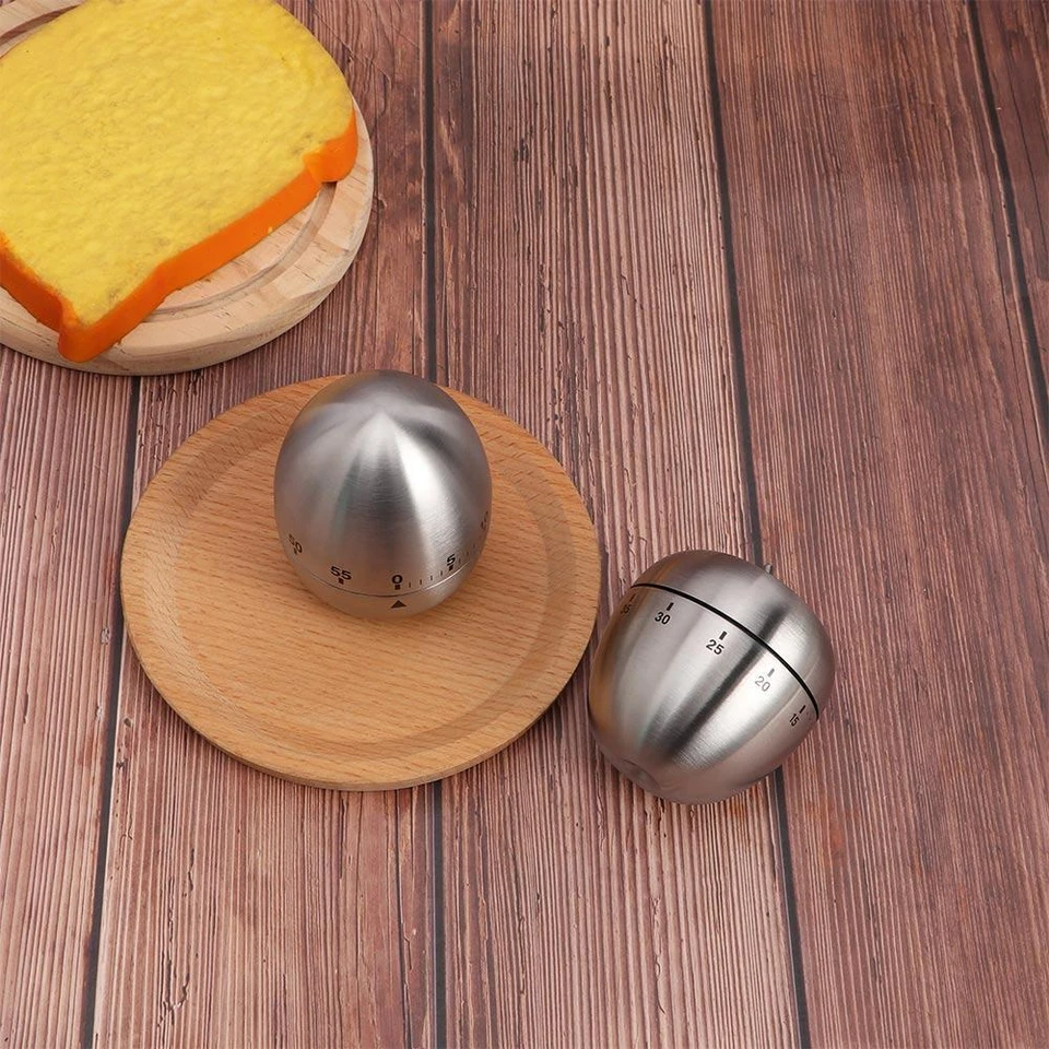 Mechanical Egg Kitchen Timer Countdown Timer 60 Minutes Stainless Steel Timer - Image 3 of 4