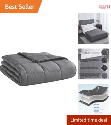 15lbs Twin Size Weighted Blanket in Dark Grey - Perfect for Sleep & Relaxation
