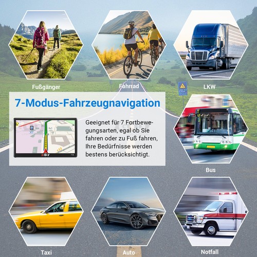 XGODY 7 Zoll GPS Navigationsgerät Wohnmobil PKW Navi LKW Navigation TypeC TF FM - Bild 6 von 14