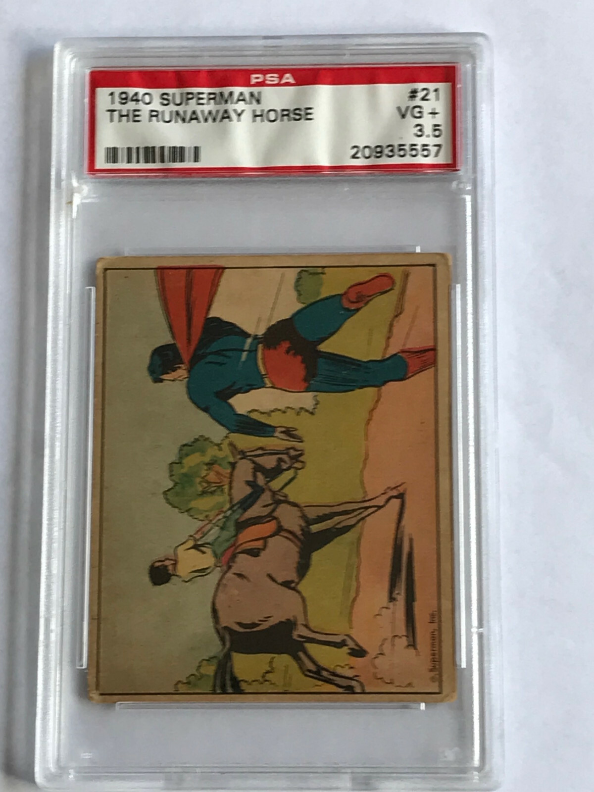 1940 Superman Gum #21 The Runaway Horse PSA 3.5