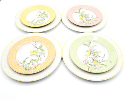 Williams Sonoma Meyer Lemon Dinner Plates & Salad Plates Set of 8 Citron NEW