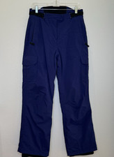 Vintage Obermeyer Womens Utility Ski Snow Pants Sz 8 Dark Blue High Rise Pockets