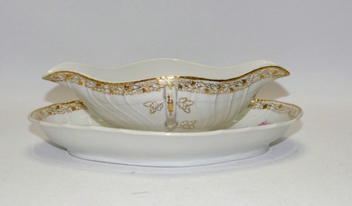 KPM Berlin, Sauciere, Neuosier, Blumen, Goldstaffiert, 26,0 cm - Bild 2 von 9