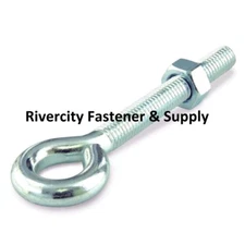 (10) 07010 2 Eyebolt, 8-32 In, 1/4 In, Turned Wire with nuts