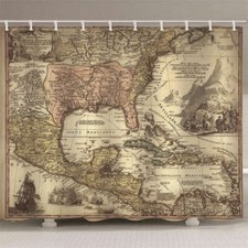 Brown Nice Camel Map 3D Shower Curtain Waterproof Fabric Bathroom Decoration