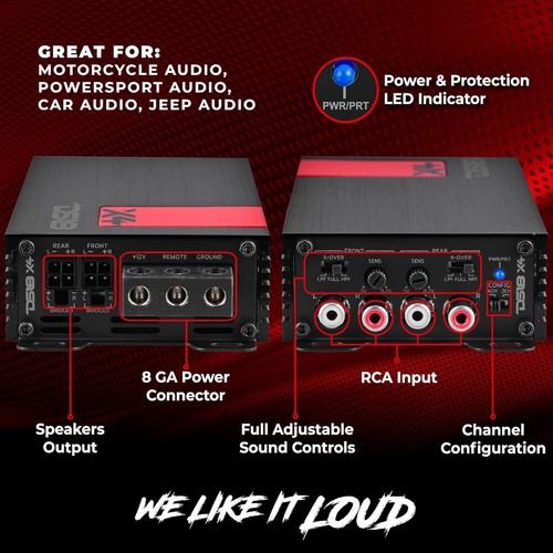 Amplificador Coche DS18 X4 Ultra Compacto Clase D 4 Canales 1400 Watts Max - Imagen 4 de 9