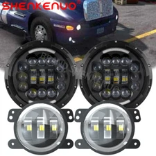 7Inch LED Headlamp Headlights & 4'' Fog Lights for Kenworth T2000 1998-2010