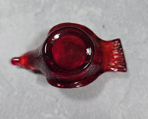 Salero abierto vintage de vidrio rojo rubí para pájaros y bayas - Imagen 7 de 11