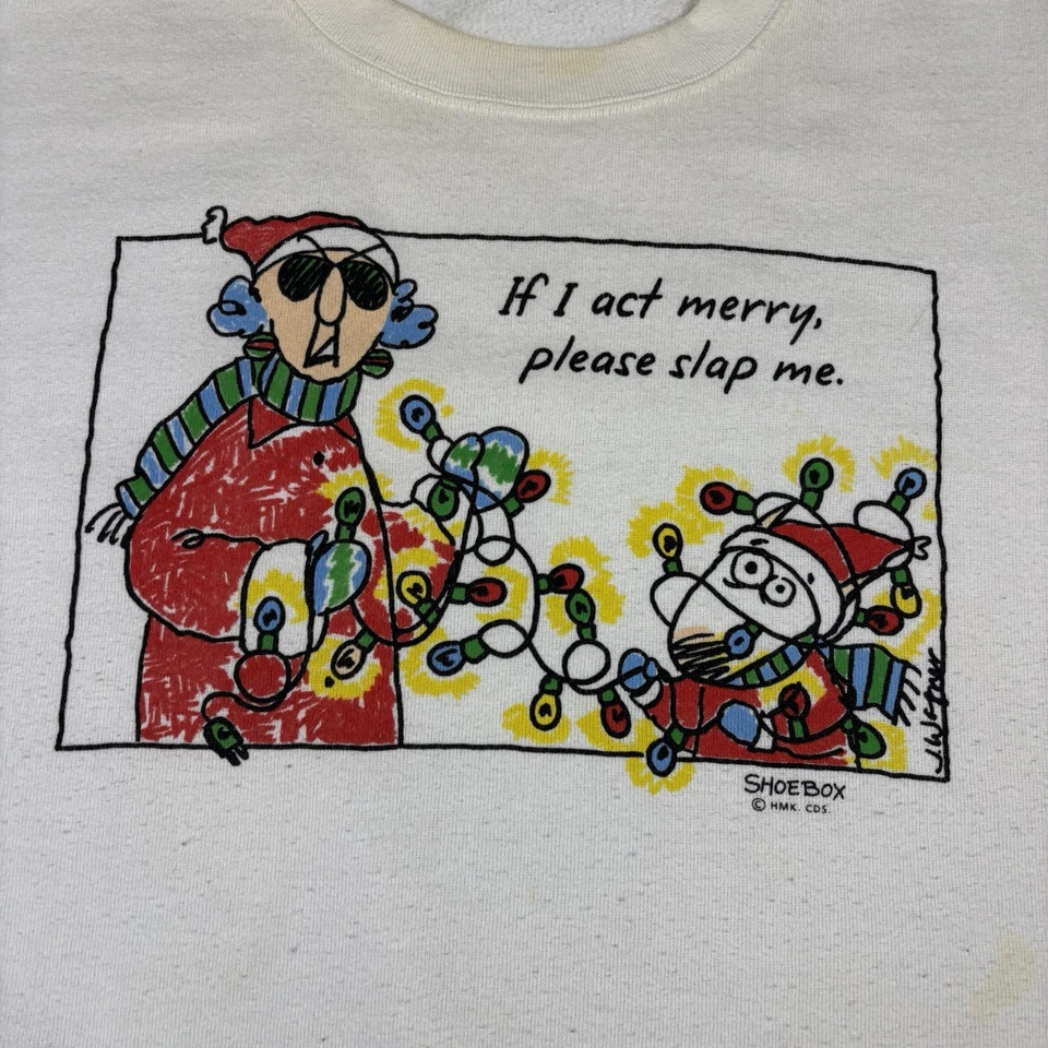 Sudadera Pullover Cuello Redondo Vintage Años 90 Divertida Cita Navidad Adulto Talla XL Foto 3 de 4