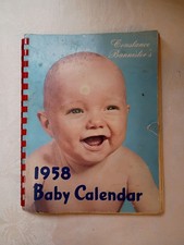 VTG 1958 Constance Bannisters Photo Baby Calendar/Black White Prints/Unused