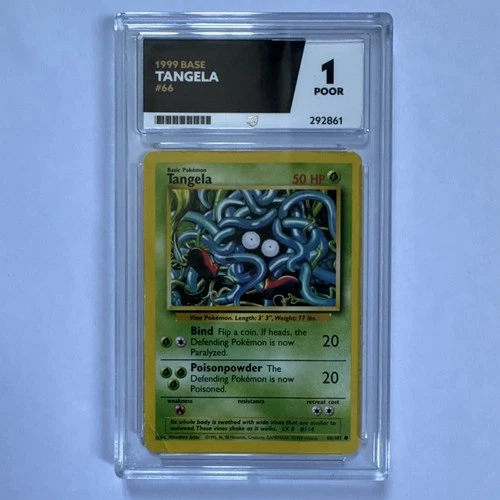 Tangela 1999 base set 66/102 graded ACE 1 Poor