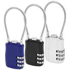 Combination Lock 3 Digit Cord Password Padlock Outdoor Waterproof Wire Lock f...
