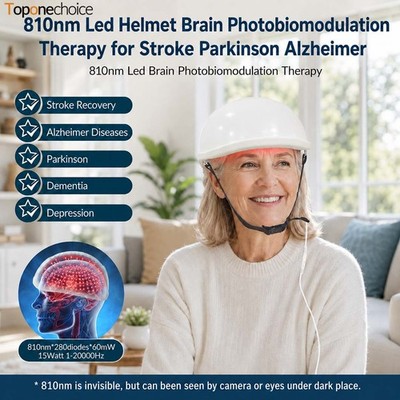 810nm Near Infrared Helmet Brain Therapy for Parkinson Stroke Anxiety Relief 15W