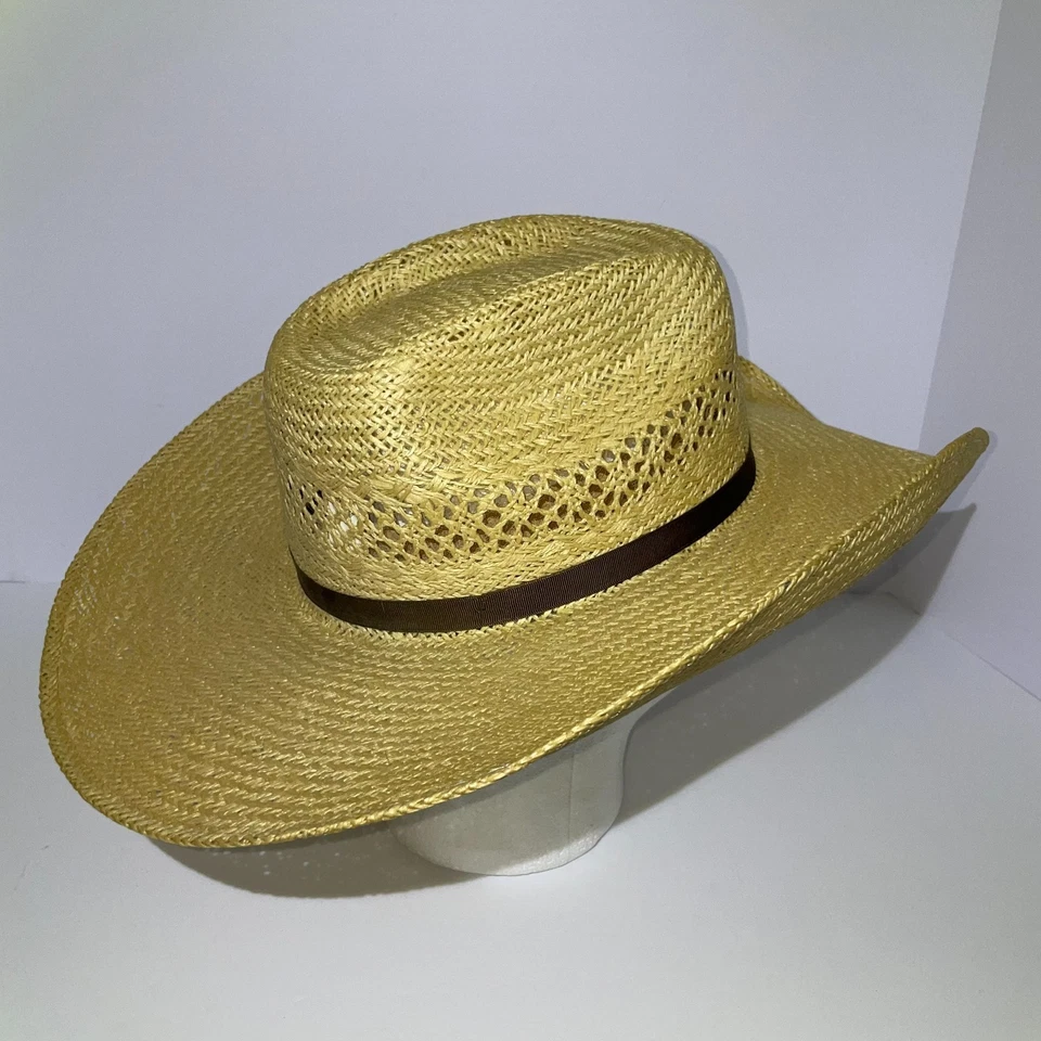 Resistol Straw Cowboy Hat Size 7 1/8 Long Oval - Image 3 of 4
