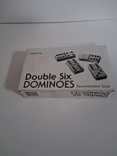 Domino Double Six 6 Red Jumbo Tournament Size Velvet Black Box Spinners Sealed