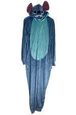 Disney Stitch Hooded One Piece Full Zip Pajama Costume Unisex PJ Size S/M