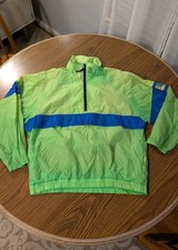 Vintage Windbreaker Lightning Bolt Pull Over Zipper Large