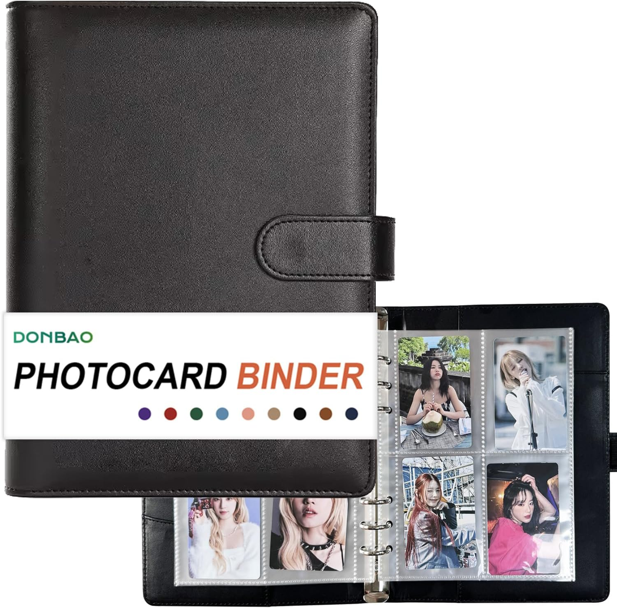 collectors card binder kpop A5 Kpop Photocard Binder, 6 Ring Binder Collector’s Album with 240 Card  Slots