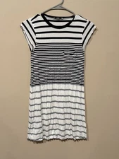 American Eagle Outfitters striped T-shirt dress in black and whit. Pre-loved xs