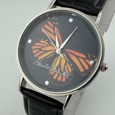 Vintage Harold Feinstein Quartz Watch Unisex Silver Dragonfly Analog New Battery