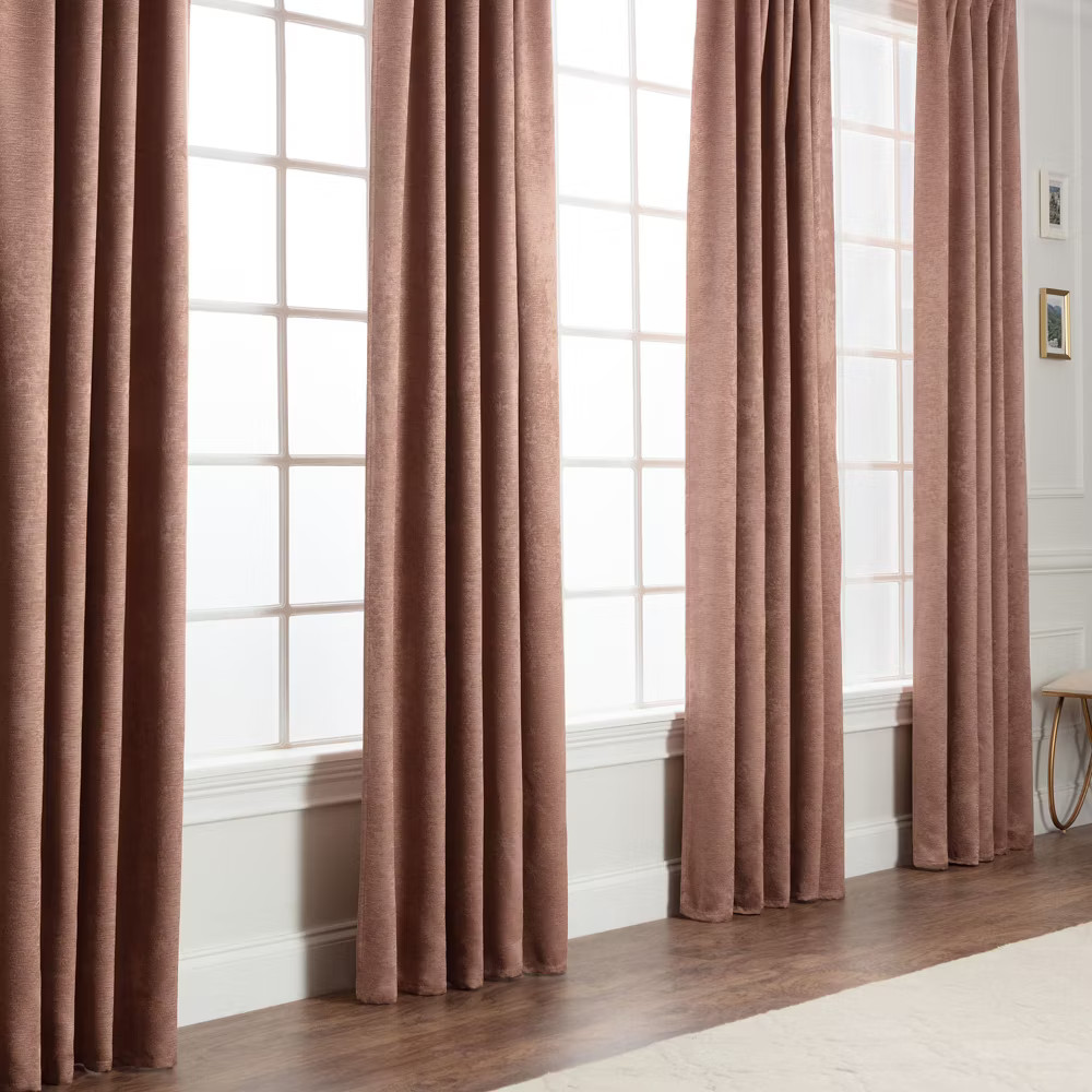Chanasya 2pk Embossed Textured Sheer Window Curtain Panels - Set of 2