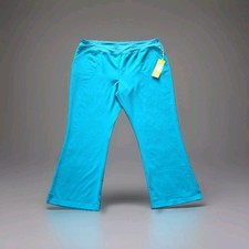 Urbane Scrub Pants Women's Size 3XL Yoga Waist Flare Leg Blue Teal Stretch NWT