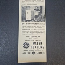 1953 GE General Electric Automatic Water Heaters Vintage Print Ad No Pilot Light