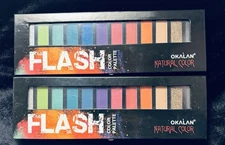 2 Pk Flash Natural Color Palette 12 Shades Okalan Cosmetics, Los Angeles