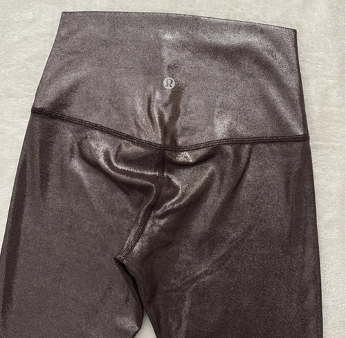 Leggings Lululemon Align High Rise Crop in Shine Radiate Foil taglia 4 RARI LEGGI - Foto 2 di 11