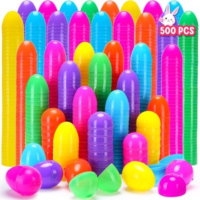 500 Easter Eggs, 2.36  Assorted Bright Colors Plastic Eggs Fillable for Party...