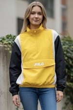 EUC WOMEN'S FILA 1/4 PULLOVER MESH SIDING WINDBREAKER JACKET SIZE XL