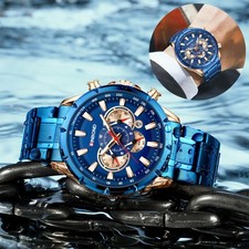 Mens Tactical Chronograph Watch Waterproof Luminous Motorcycle Sport