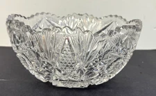 American Brilliant Cut Glass 9" Round BOWL Multi-Cut Patterns c. 1880-90?