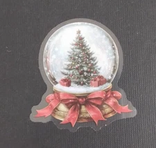 Christmas Tree Snow Globe Transparent Christmas Sticker 2.25" x 2.18" (P)