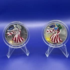 Two  $1 American Silver Eagle Dollars 1999 & 2000 Colorized in Capsules