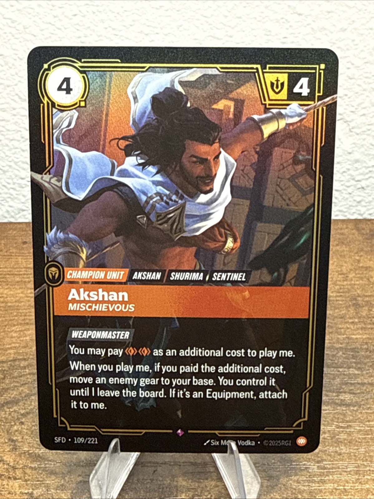 Akshan Mischievous Foil 109/221 Spiritforged Riftbound League of Legends