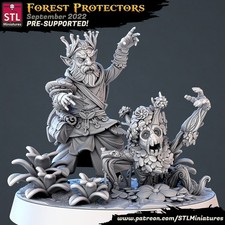 Forest Gnome with Twig Familiar Unpainted Miniature  D D DnD Mini