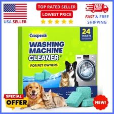 Washing Machine Cleaner Tablets 24ct – Deep Clean, Odor & Pet Hair Removal