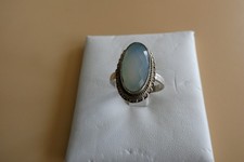 860-925er-Silberring m Mondstein Ringgro&szlig;e 56 Kopfbreite 12 mm Gewicht 4,8 Gramm
