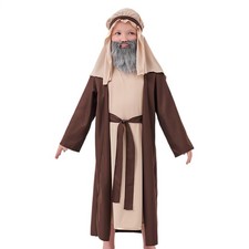 Arab Shiek Adult Mens Costume Robe Arabian Elderly Character Dress Up Costumes