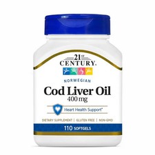 Norwegian Cod Liver Oil 110 Softgels 400 Mg