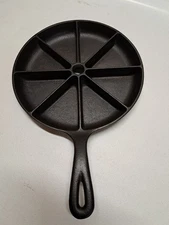 Vintage Restored Lodge Cast Iron Cornbread Skillet 8" Divided 8 Slice Pan 