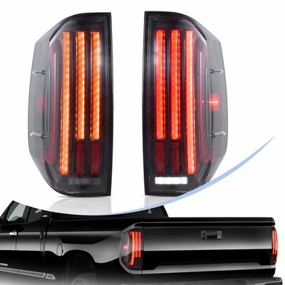 VLAND Pair Clear LED Tail Lights Fit 2014-2021 Toyota Tundra W/Startup Animation