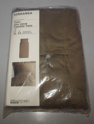NEW IKEA Vinranka Twin Duvet Cover with One Queen Pillowcase Olive Green