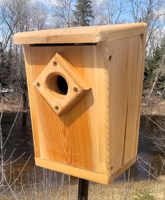 Bluebird House, Pole, Fence, or Tree Mount, Cedar wood, Birdhouse BBH#4FE