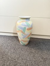 Poole Pottery Athens Vase Pastel Abstract Brush Strokes Design 26 Cm