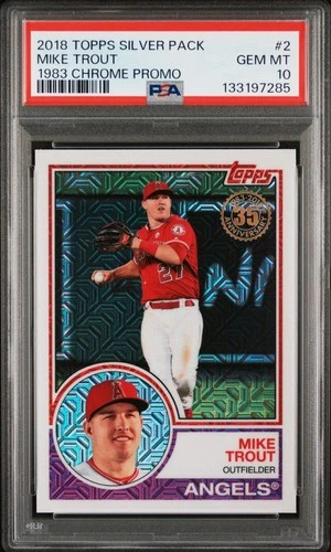 Mike Trout 2018 Topps Silver Pack 1983 Chrome Promo #2 PSA 10