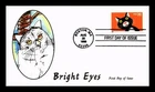 Dr Jim Stamps Bright Eyes Cat First Day Issue Hand-Painted Cachet Cover