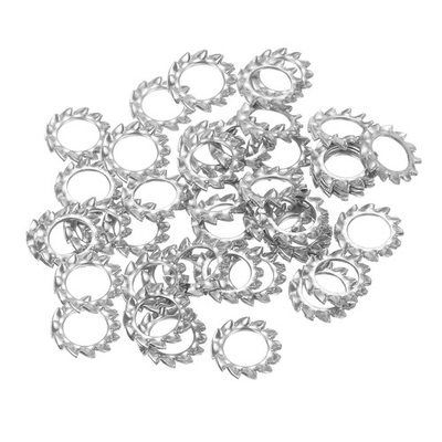 #ad 50Pcs Locking Washer M6 304 Stainless Steel External Tooth Washer Silver $17.40